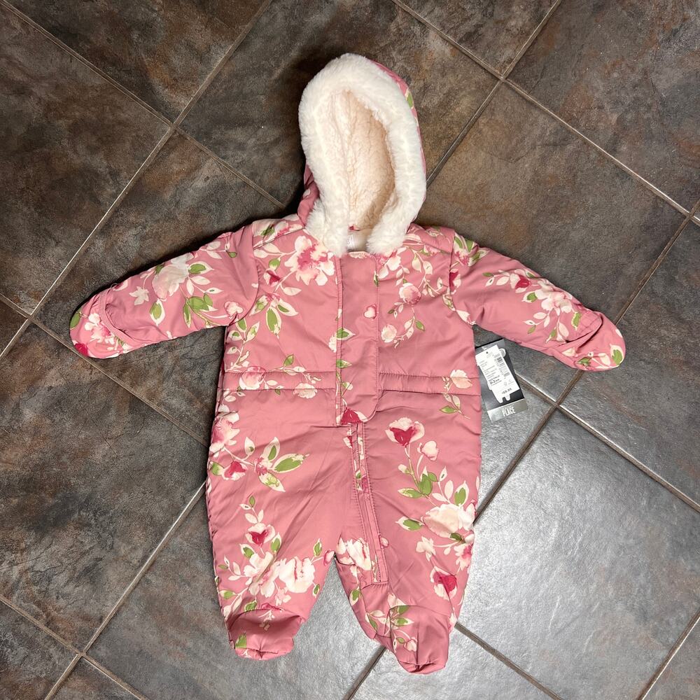 The children's place Baby girls floral snowsuit size 0/3